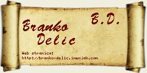 Branko Delić vizit kartica